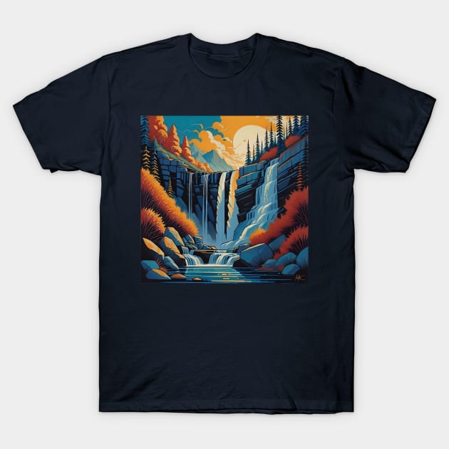 Beautiful paint of waterfall T-Shirt by Virshan